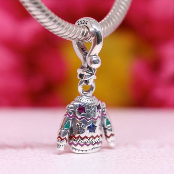 PANDORA Bead Christmas Sweater Dangle Charm 793596C01 NEW 2024 - Picture 5 of 6